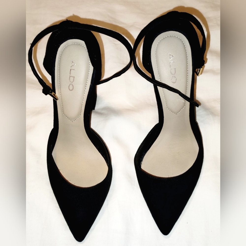 Aldo Black Slingback Heels with Pointed Toe